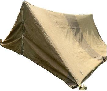 Pup Tent, WWII Brtish Army Brown / Tan Canvas wartime 2 Man Pup tent - main image