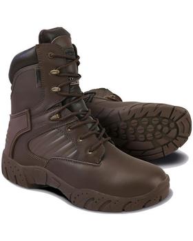 Brown side zip hileg boots - main image