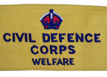 WWII Civil Defense Corps Welfare Arm Bands Kings Crown - main image