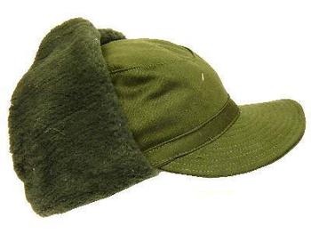 Olive Green Cold Weather Peaked Combat Cap - main image