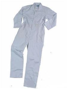 White Boiler Suit Poly Cotton Boilersuit Coverall With presstud front, New - main image