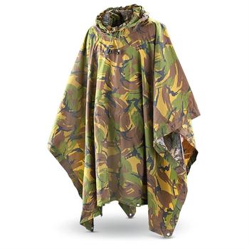 Dutch DPM Poncho Military Issue Woodland DPM Poncho In Pouch, Used Graded Kit - main image