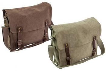 Strong Canvas Satchel Traditional Shoulder Bag Fintry Highlander Brand In Olive Or Brown  - main image