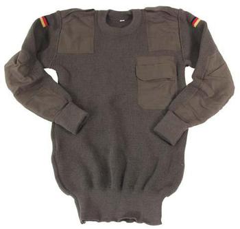 German Army Jumper New Olive Green Quality German Army Issue Fine Knit Wool Pullover - main image