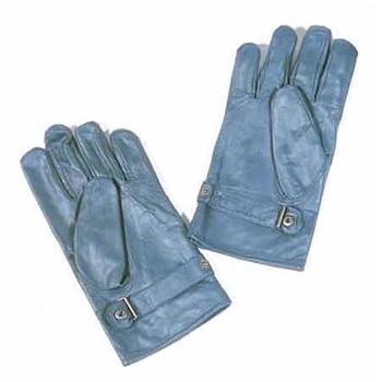 German Grey Leather Luftwaffe Gloves Used Genuine Issue Lined Leather Glove - main image