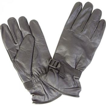 Black Leather Gloves British Army Soldier 95 Style Gloves With Wrist Adjuster - main image