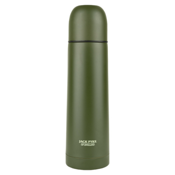 Vacuum Flask Stainless Steel Olive Green Non Reflective 1 Litre Thermos Style Coated Flask - main image