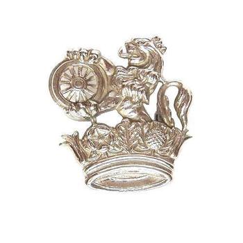 British Railways Lion Wheel Cap Badge BR Lion Holding Wheel Chrome Or Brass - main image