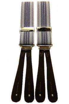 New Button Braces Vintage Style Button Braces Blue Or Red Stripes Xlong 50 Inch Length - main image