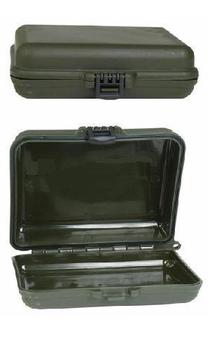 Plastic Survival Case, New Water Resistant hinged Olive green storage / utility box - main image