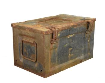 Ammo Boxes Vintage British Army Steel Ammo Box Brown MK1 H50 Box  - main image