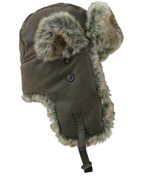 Polar Hat Faux Leather Pilot Aviator Expedition Hat Brown Warm Faux Leather Flying Hat - main image