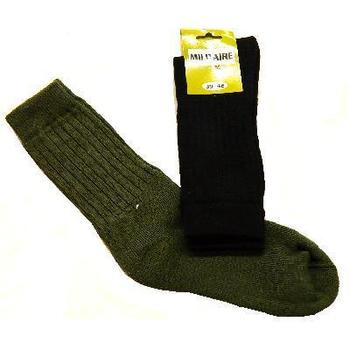 Short Ribbed Socks, Pack Of 2 French Military Issue Olive Green Or Black, New - main image