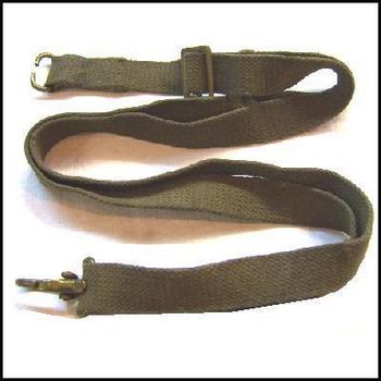 British Army SMG Sterling Machine Gun Sling Green Webbing Brass fittings - main image