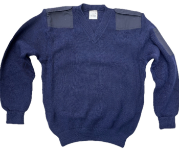 Navy Wool V-Neck Pullover - main image