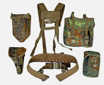 Flecktarn Camo Webbing Pouch set BW Field suspender system 6 Pieces - main image