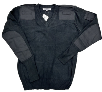 Black HMP Police Issue V Neck Fine Knit Pullover / Jumper, New - main image