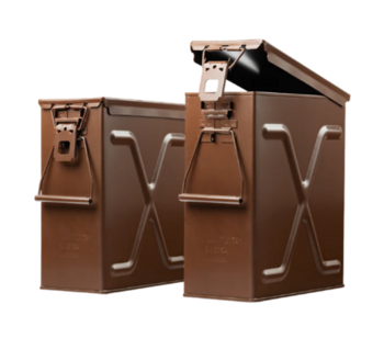 L17A1 Medium Calibre Brown Ammo Box - Brand New Deep 50 Cal X Box With Lift of Lid - main image