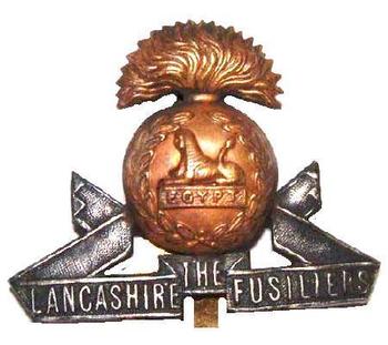 Bi Metal And Officers Infantry Cap Badge For The Lancashire Fusiliers - main image