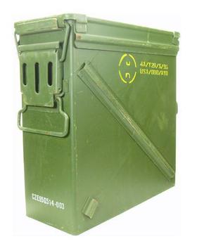 Ammo box U.S. Military 25mm Green Ammo Box 12cm x 32cm x 34cm Nice Grade 1 - main image