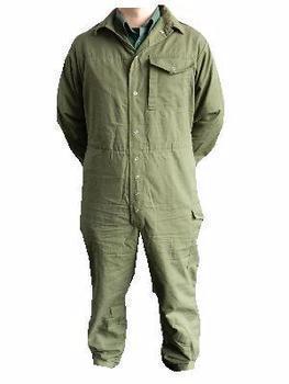 Olive Green Coverall Boilersuit British Army Issue Stud Fronted Old School Overall - main image