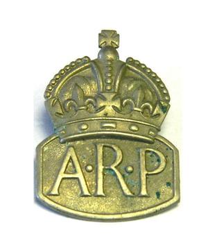 ARP WWII Air Raid Precautoions Pin On Lapel Stud Badge - main image