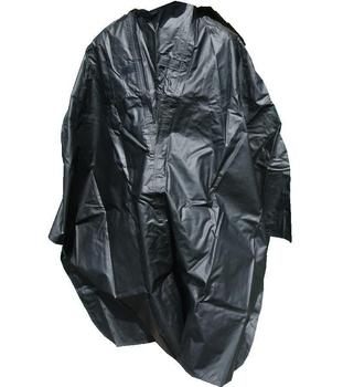 Black Poncho French Riot Police Issue Shaped Hooded Poncho Cape, New - main image