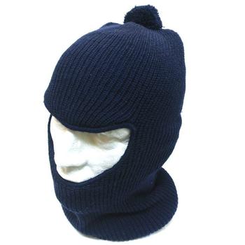 Navy Blue Bobble open faced balaclava - main image