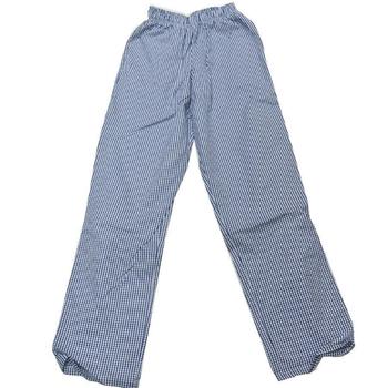 Military Issue Blue And White Checked Chef Trousers  - main image