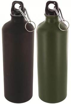 Aluminium Drinks Bottle In 500 ml Or 1 litre Sizes Black Or Olive New CP201 - main image