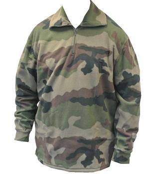 French CCE Woodland Camo Fleece Half Zip Overhead Fleece Top Latest Issue, New - main image