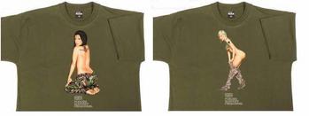 Cotton T Shirt Olive Green Para And Commando Pin Up Girl T Shirts, New - main image