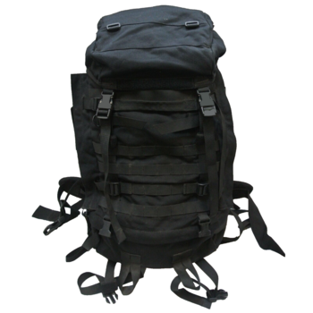Black Dutch Military Stingray Molle Rucksack Genuine Military Police Issue 60 Litre Bag With Lower Compartment Zipped Access - main image