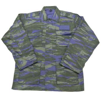 Greek Air Force Issue Blue/Green Lizard Pattern Combat Shirt  - main image