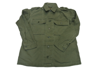 Olive herringbone shirt - main image