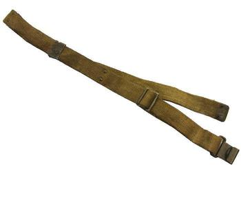 Khaki Canvas Adjustable Webbing Accessory Strap With Hooked End - main image