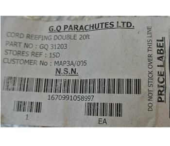 White Para Cord Military issue 20ft white reefing double para cord  - main image