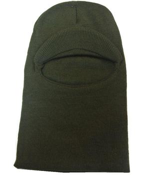 Peaked Balaclava Olive Acrylic Knitted Open Faced Peak Balaclava - main image
