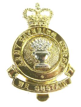 Queens Crown Staybrite Army Catering Corps Cap Badge  - main image