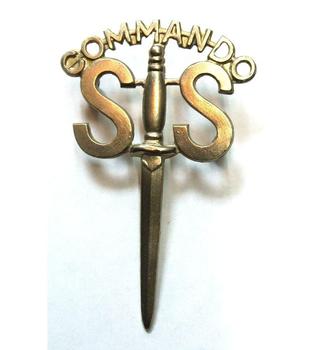 No 2 Commando White Metal Cap Badge With / Without Scroll  - main image