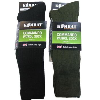 Cadet Socks Military Style Cadet Commando Patrol Socks Small Foot Size 4 - 7 Black Or Olive  - main image