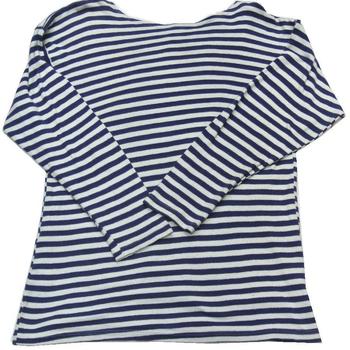 Blue And White Stripy Military Naval Long Sleeved T-Shirt - main image