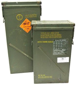 Metal Ammo Box US Military Issue 81mm Olive Ammo Box In 2 Sizes - main image