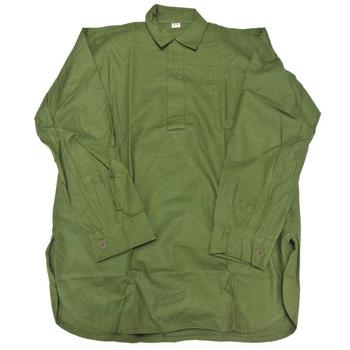Vintage Swedish Military Issue Green Over Head Shirt New 2 Button Front Shirt - main image