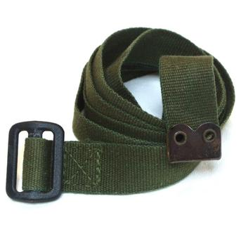 Olive green military issue webbing strap with plastic buckle