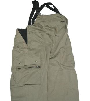 German Olive Green Bib And Brace With Elasticated Sides - main image