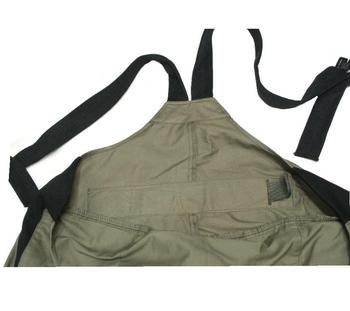 German Olive Green Bib And Brace With Elasticated Sides - main image