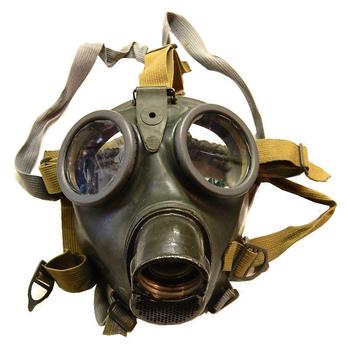 German WWII Gas Mask, 1940's WW2 BMW Collectors Gas Mask Respirator And Filter - main image