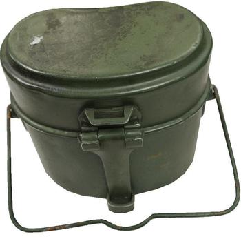 German Cook Set / Canteen Used Green German Army WW2 Style Billy Can / Cook Pots - main image