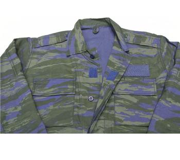 Greek Air Force Issue Blue/Green Lizard Pattern Combat Shirt  - main image
